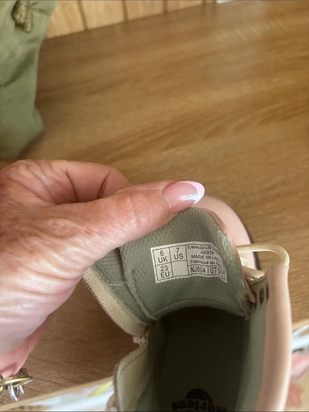 Dr. Martens Pink and Cream Lace-Up Kids Boots